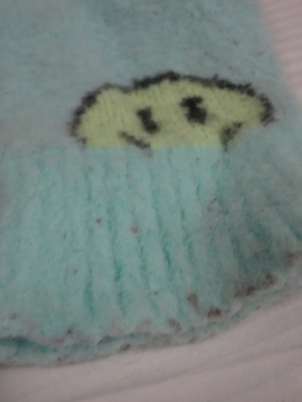 JUSTICE GIRLS SWEATSHIRT PULL OVER SWEATER MELTING SMILEY FACES BLUE XS 5/6 L793